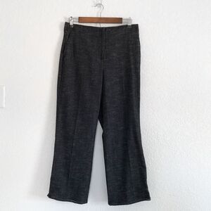 Louben Wool Tweed Pleated Dress Pants w/ Pockets Grey Black Size 8